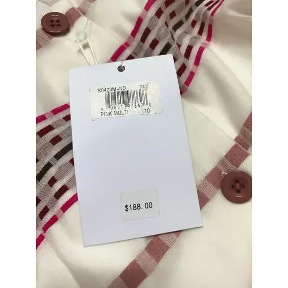 GAL MEETS GLAM Ashton Striped Square Neck Dobby Sundress Sundress NWT US 10 - Picture 7 of 10